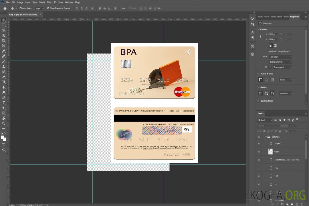 Carte Mastercard Andorra Banca Privada d'Andorra (BPA) template